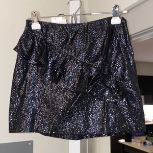 Zara black shimmer mini skirt